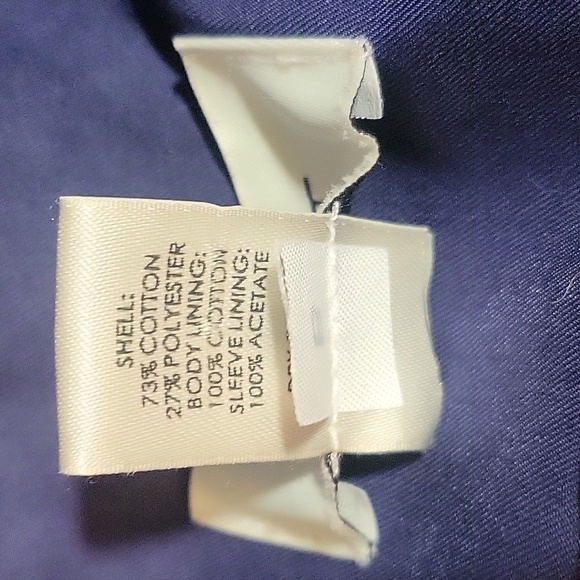 Ann Taylor Loft Blue Trench Coat with Paisley Lining- Size S - Picture 9 of 9